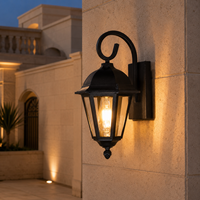 Lanterne de jardin traditionnelle avec panneaux transparents coniques pour l'éclairage d'entrée de villa