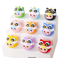 Mini figurines de tête de danse du lion, décorations DIY, boîtes mystère assorties, ornements de bureau en résine, jouets, cadeaux pour enfants