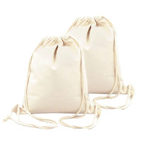 Sacs à dos en coton avec cordon de serrage en gros, personnalisables avec logo, pour emballage cadeau, sacs de rangement à cordon, sacs à dos en toile à double épaule