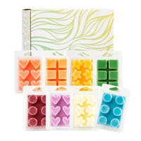 Ensemble d'usine de 8 cire parfumée au jasmin lavande camomille rose fleur de cerisier fond des cubes de cire de soja naturelle