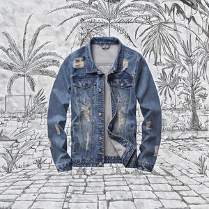 Chaqueta de Motociclista para Hombre, Estilo Vaquero, Transpirable, de Alta Calidad, Ajustada, de Poliéster/Algodón - Product Image 2