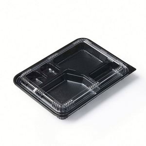 Contenedor Desechable para Comida para Llevar, Recipiente de Plástico para Almacenamiento de Alimentos, Lonchera Ecológica Apta para Microondas, Blanca - Product Image 2
