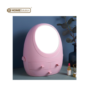 Cosmetic Organizer Cosmetic Organizer Storage Box Hot Selling Led Mirror Makeup Vanity Box Case Plastic Cosmetic Organizer Storage Box