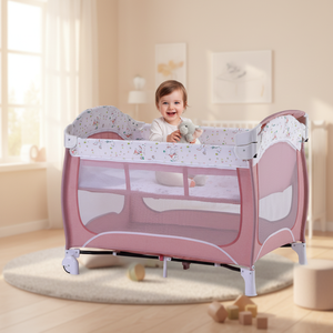 Corralito Plegable Portátil <span class=keywords><strong>de</strong></span> Metal para Bebés con Diseño Moderno para Uso en Hoteles, Corralito <span class=keywords><strong>de</strong></span> Seguridad con Estampado <span class=keywords><strong>de</strong></span> Dibujos Animados y <span class=keywords><strong>Cambiador</strong></span> - Product Image 6