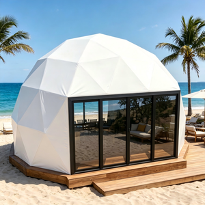 Dôme géodésique de haute qualité en verre, tente à structure en alliage d'aluminium, résistance au vent, tente en bâche PVC la plus vendue - Product Image 1