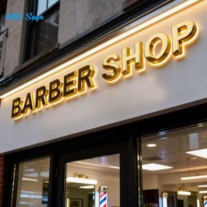 Enseigne Lumineuse 3D Personnalisée pour Entreprise, Logo Éclairé Imperméable IP65 en <span class=keywords><strong>Lettres</strong></span> Dorées Poli Miroir, Panneau pour Magasin et Extérieur - Product Image 1