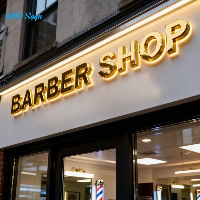Personalized 3d Light up Company logo Waterproof Ip65 High Polished Gold Backlit Letter Shop SignBoard Outdoor Sign for Business