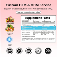 Gummies liquides OEM pour enfants à la vitamine D3 K2 et au calcium, enrichies en huile d'algues Oméga 3 DHA EPA, pour soutenir la nutrition des os et des dents