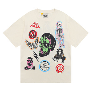 T-shirts décontractés pour hommes Gallery Fashion Designer, manches courtes, 100% coton, 260 grammes, vintage, été, uni, logo tricoté, lettres, nouveauté - Product Image 2