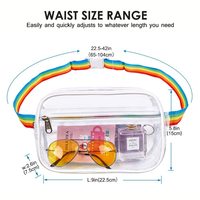 Riñonera Transparente Unisex Personalizada, Material de PVC de Alta Calidad, Diseño con Patrón, Aprobada para Estadios, Duradera, Moderna, para Exteriores, Marca QL