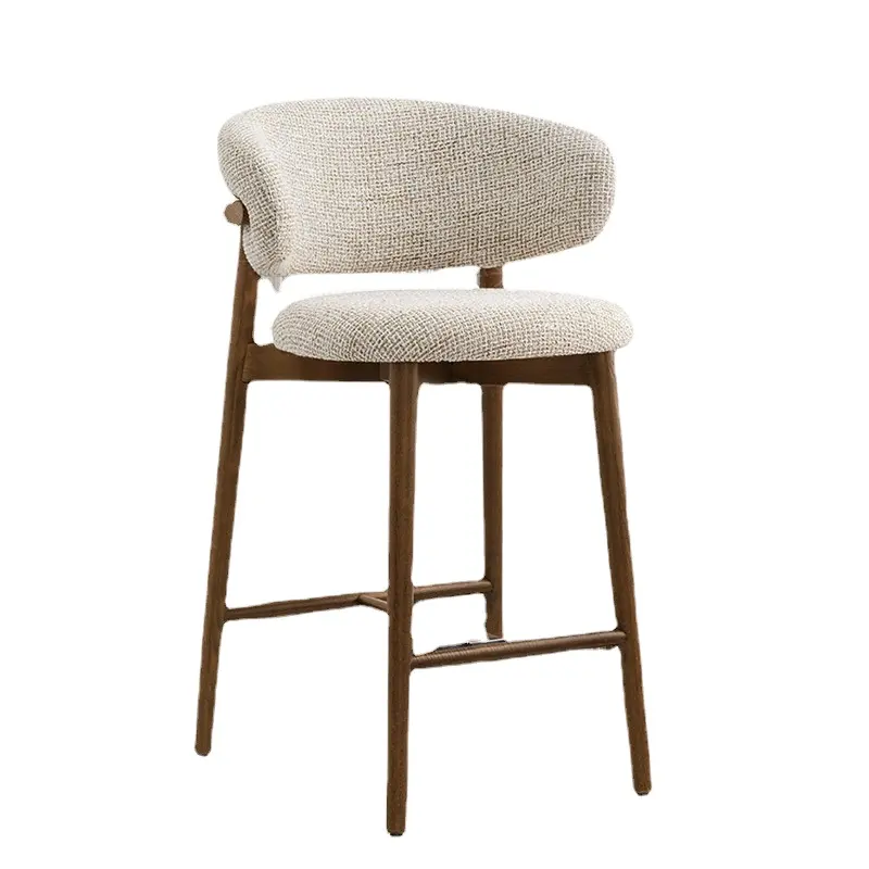 כיסא באיכות גבוהה מסגרת עץ אפר מודרני מושב פשתן כותנה בשימוש בחדר אוכל כסאות מסעדה כסאות בר