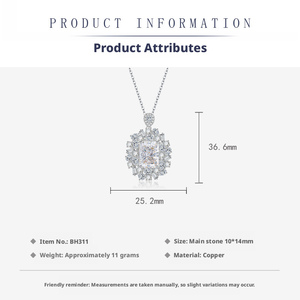 Ensemble de collier en zircone cubique 10*14MM plaqué platine sur cuivre, anti-ternissement, bijoux tendance pour femmes - Product Image 2