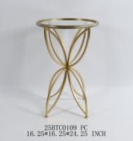 Table basse moderne, vente directe d'usine, accent décoratif pour la maison, 41,28*41,28*61,6 CM, plateau en verre, table en métal pour la décoration du salon