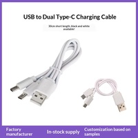 Câble de charge pour Android/Type-C double embout 2-en-1 Micro USB et Type-C avec matériau PVC pour téléphones mobiles