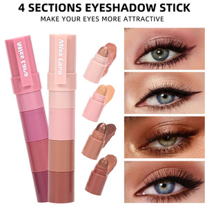 Lápiz Labial 4 en 1 de Alta Pigmentación, Sombra de Ojos MISS <span class=keywords><strong>LARA</strong></span>, Set Hidratante e Impermeable - Acabado Mate y Terciopelo, Cuatro Colores, Rubor Mineral en Polvo - Product Image 5