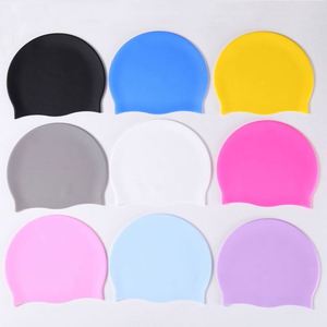 Bonnet de bain professionnel unisexe Mairun823 pour adultes, couleur unie, imperméable, en silicone, confortable, tendance, grande taille, pour l'entraînement et la natation - Product Image 2