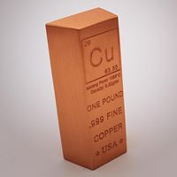 Barre de cuivre pur 999 de 1 livre / Feuille de cuivre pour investissement et collection, artisanat métallique et objets de collection
