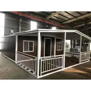 中国制造低价现代预制模块化住宅可扩展集装箱住宅3卧室带甲板