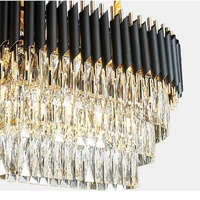 Lustre suspendu JYLIGHTING, luminaires pour la maison, cristal, intérieur, vintage, décoration, plafonnier, noir et or