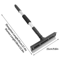 Manche Télescopique pour Balai Lave-Sol avec Éponge de Nettoyage Vitres et Bande en Caoutchouc Souple, Outil de Nettoyage Domestique Facile à Utiliser