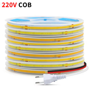 Lampu Strip LED COB 220V 240LED/<span class=keywords><strong>m</strong></span> IC Pintar Tanpa Perlu Driver Lampu Penerangan Dalam Ruangan Terang Tinggi Dekorasi Lampu Strip LED Fleksibel - Product Image 1