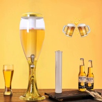 Distributeur de bière à tour de 3L avec tube de congélation pour club bar et fête avec deux robinets de distribution de vin.