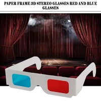 Papier universel Anaglyphe 3D Lunettes Papier 3D Lunettes Vue Anaglyphe Rouge/Bleu 3D Verre Pour Film Vidéo