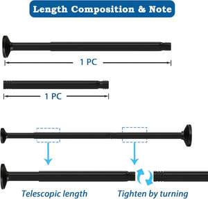 Tringle à rideau sans perçage, télescopique de 60 à 120 cm, rail de douche réglable, rail à rideau pour fenêtres, armoire, salle de bain, vente par correspondance - Product Image 4