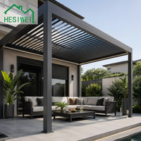 Pergola en alliage d'aluminium imperméable et écologique pour cour de villa de style européen, jardin, aménagement paysager, auvent électrique artistique