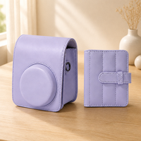 Lerp&Mini Album photo 32 emplacements avec sacoche pour appareil photo, compatible Fujifilm Instax Mini12/13, en cuir PU de protection