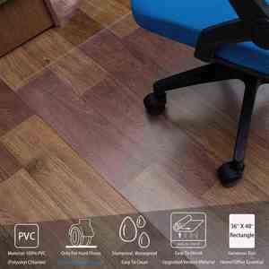 Alfombrilla de Escritorio Antideslizante Moderna para Oficina en Casa, Protector de PVC Transparente Cuadrado, Alfombra Delgada Antimicrobiana Resistente a las Manchas para Pisos de Madera - Product Image 6