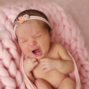 Mới Sinh Em Bé Đan Len Chăn Sơ Sinh Đạo Cụ Chụp Ảnh Chunky Đan Chăn Giỏ Filler - Product Image 3