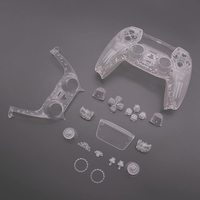 Coque de remplacement transparente pour manette PS5, kit complet DIY avec outils et capuchons de joysticks