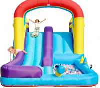 Structure gonflable d'extérieur en PVC Oxford pour divertissement aquatique, mur d'escalade, toboggan et piscine à balles géante triangulaire pour enfants, usage domestique et scolaire