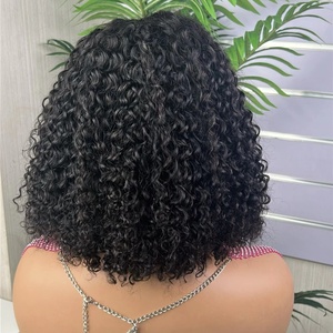 วิกผมหยิกแบบ Kinky Curly ขนาด 5x5 นิ้ว  พร้อมหมวกระบายอากาศ  วิกผมแท้ 100%  แบบมีเชือกผูกด้านหน้า สำหรับผู้หญิง - Product Image 2