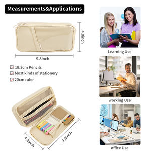 Creativo doppio lato cartoleria scuola viaggio speciale Macaron colore doppia tela porta porta porta porta porta penna borsa <span class=keywords><strong>astuccio</strong></span> - Product Image 2