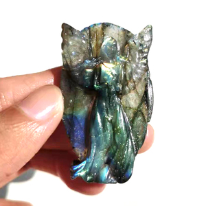 Venta al por mayor piedra curativa tallada artesanías de cristal luz azul labradorita Ángel estatuilla tallas Ángel de cristal - Product Image 4