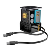 Stasiun Pengisian Daya Cepat GaN 6-in-1 105W dengan Pengisi Daya Nirkabel Magnetik QC3.0 dan Kabel Retraktil untuk Perangkat Seluler Apple iPod iWatch