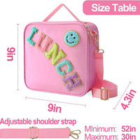 Sac isotherme personnalisé en chenille avec lettres, pour le déjeuner scolaire ou les pique-niques, sac fourre-tout thermique en aluminium pour enfants