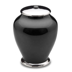 Manufacturer <b>Large</b> Adult Black Aluminum Cremation <b>Urn</b> Custom Metal Funeral Memorial Burial <b>Urns</b> for Human Ashes - Product Image 1
