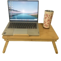 Bureau d'ordinateur portable pliable Lapmate en bambou moderne avec design compact multifonctionnel pour une utilisation en chambre
