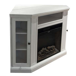 DIVINA FIRE MADISON chimenea eléctrica de esquina interior exterior uso suelo chimenea en madera blanca L126 x D78 x H83 cm - Product Image 3