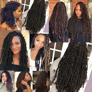 Alileader Wholesale Synthetic Passion Twist Crochet Hair Braids 18 Inch Water Wave Passion Twist Hair