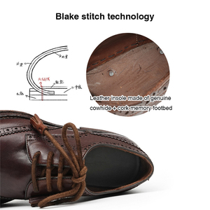 Chaussures Oxford en cuir de cheval de luxe, style britannique, confortables, respirantes, antidérapantes, avec semelle Goodyear, pour un look décontracté et professionnel, personnalisables OEM. - Product Image 3