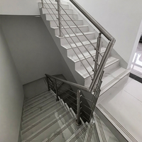 Barandilla de Cable de PVC de Acero Inoxidable 304 con Ángulo Ajustable para Escaleras de Apartamentos y Balcones - Fácil Instalación