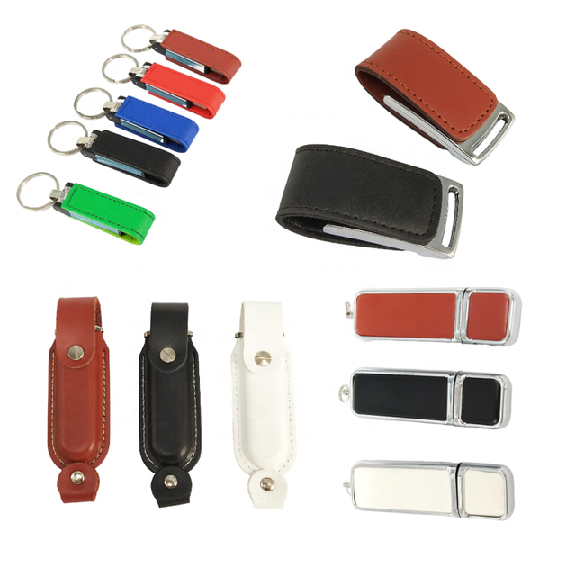 New Leather Keychain USB 2.0/3.0 Flash Drive 4GB-128GB Storage with a Class Flash Chips Universal Compatibility 3-Year Warranty