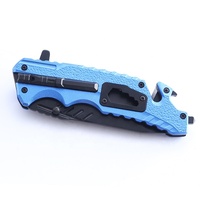 Couteau de survie multifonction en acier inoxydable bleu titane
