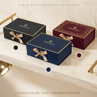 Boîte à double porte magnétique haut de gamme écologique sur mesure avec finition UV et logo de luxe relevable |   Couleurs personnalisées pour les bougies au miel et au thé, cadeaux