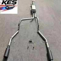 Système d'échappement Catback en acier inoxydable 304 compatible avec Toyota Tundra 5.7L V8 2007-2021 avec doubles embouts noirs et commande de soupape