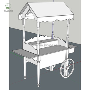 Decoración para fiesta de boda, barra de postres, carrito de dulces con flores, soporte de exhibición de globos, carrito de algodón de PVC blanco con rueda - Product Image 6
